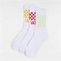Vans Womens Classic Check Three Pack Crew Socks Cherries Jubilee