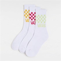 Vans Womens Classic Check Three Pack Crew Socks Cherries Jubilee