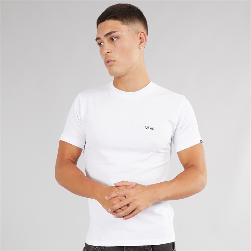 Vans T-shirt Homme Logo Poitrine Gauche Blanc/Noir