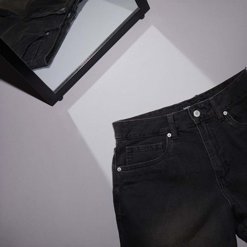 Vans Womens Sirelle Cut-Off Denim Shorts Washed Black