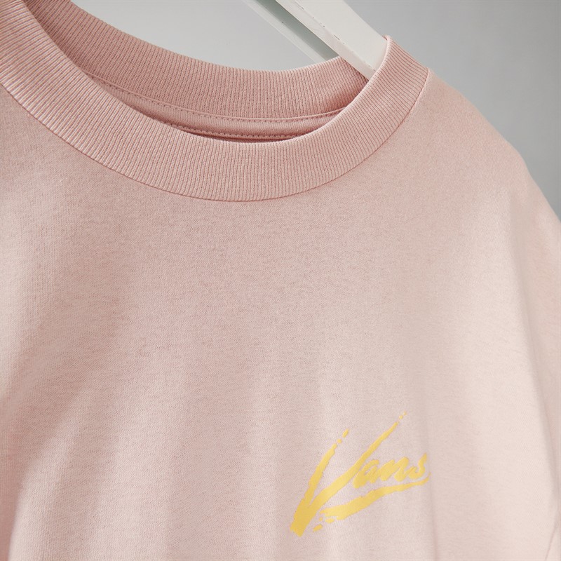 Vans Herre Brush Script Løs Pasform T-shirt Sepia Rose