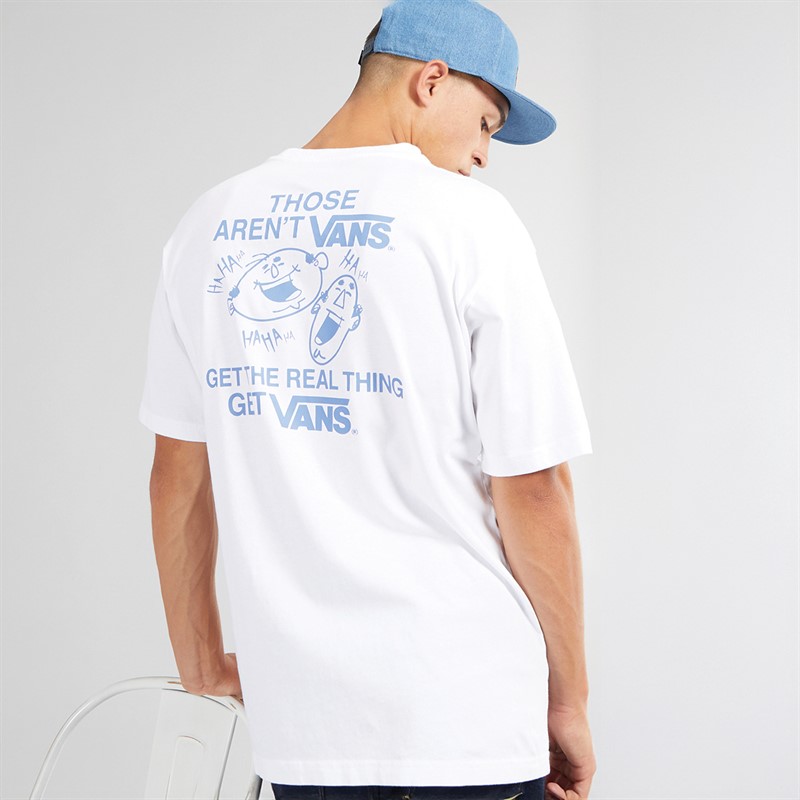 Vans Mens Chuckling Duo Loose Fit Graphic Back T-Shirt White