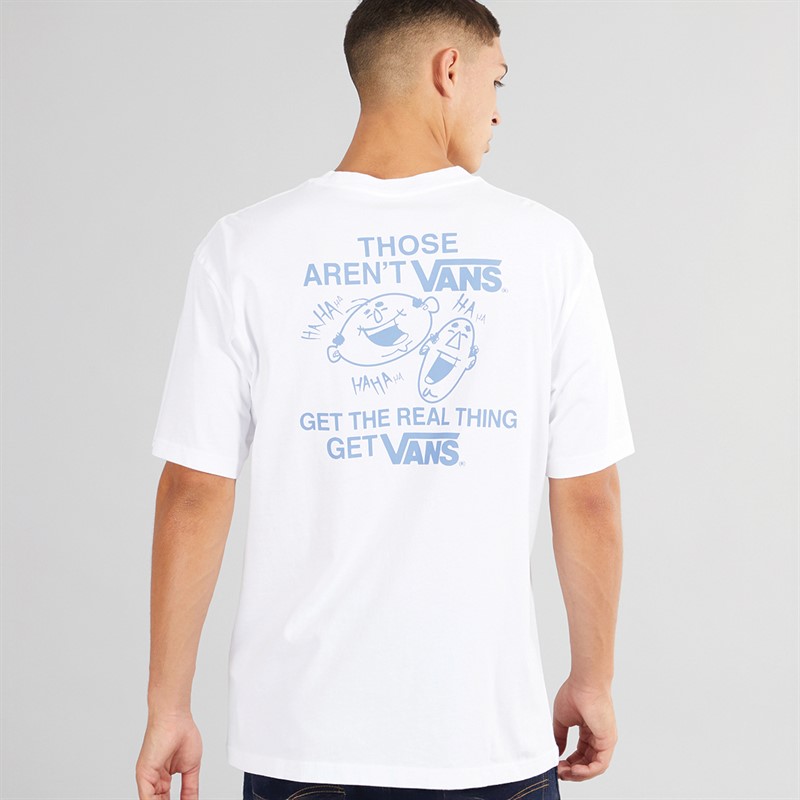 Vans Mens Chuckling Duo Loose Fit Graphic Back T-Shirt White