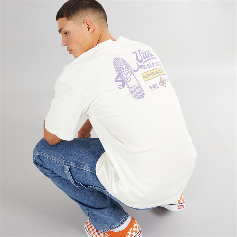 Vans T-shirt Graphique à Coupe Décontractée Waffle Stomp Homme Marshmallow