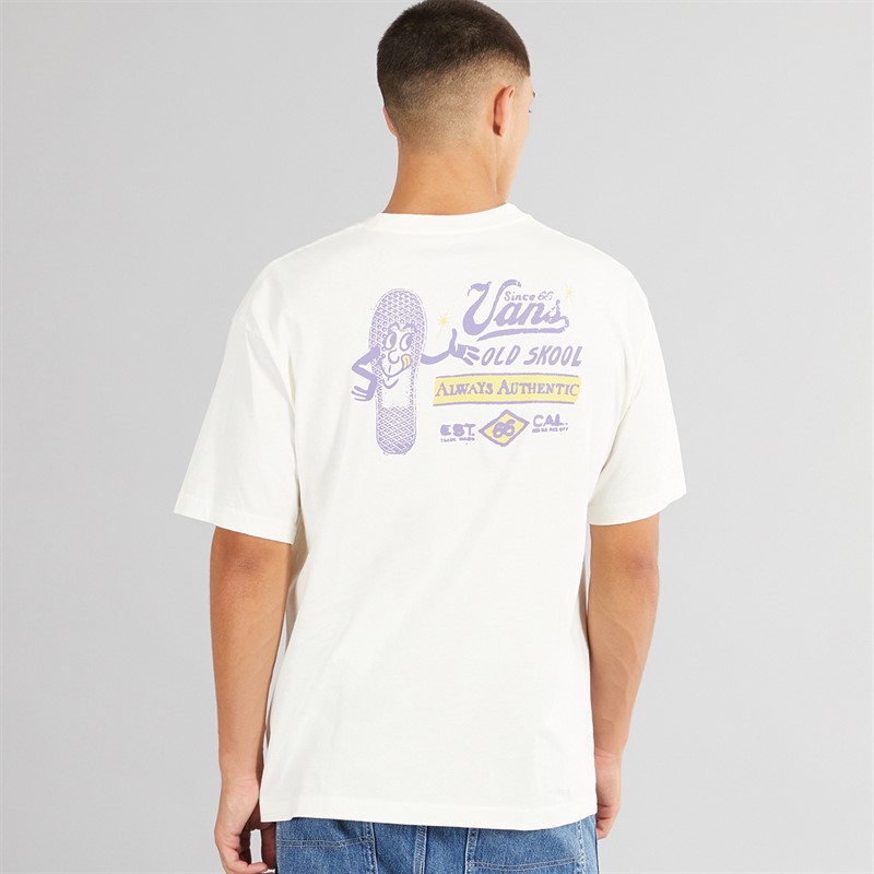 Vans T-shirt Graphique à Coupe Décontractée Waffle Stomp Homme Marshmallow