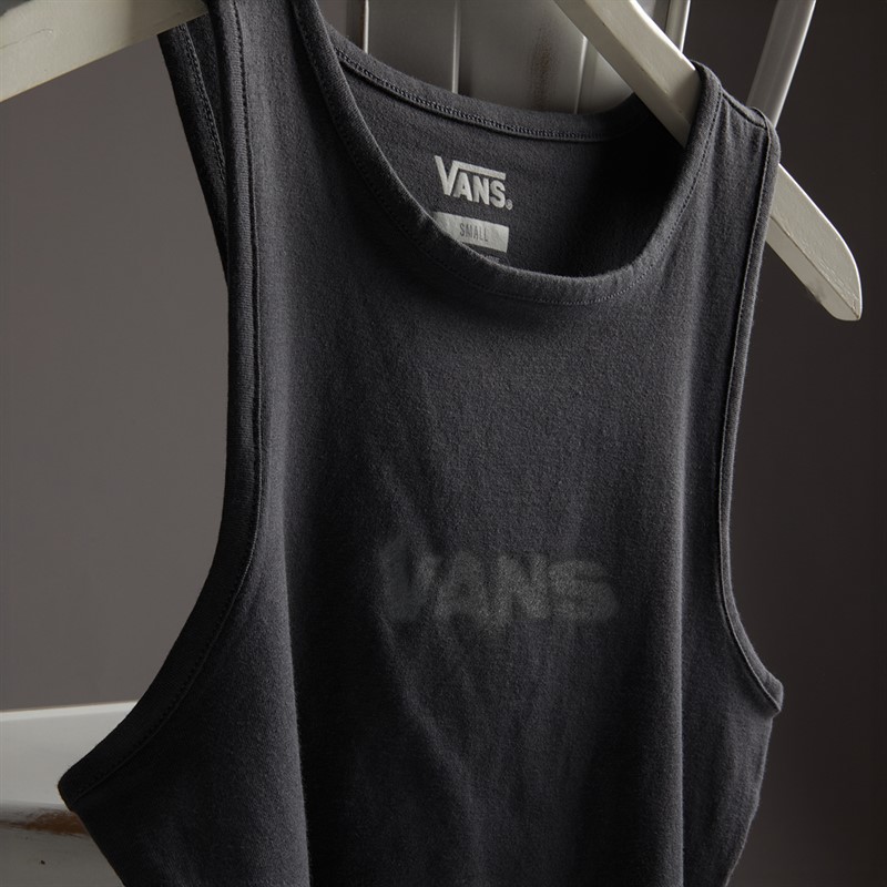 Vans Womens Blur Fitted Cropped Tank Asphalt