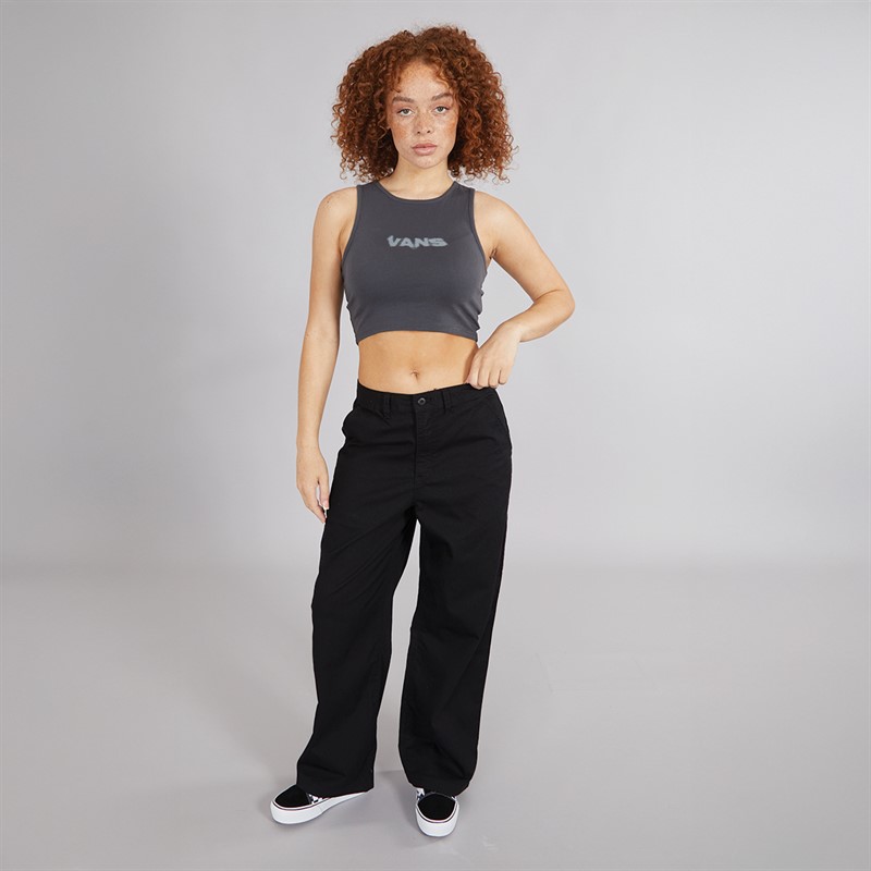 Vans Womens Blur Fitted Cropped Tank Asphalt