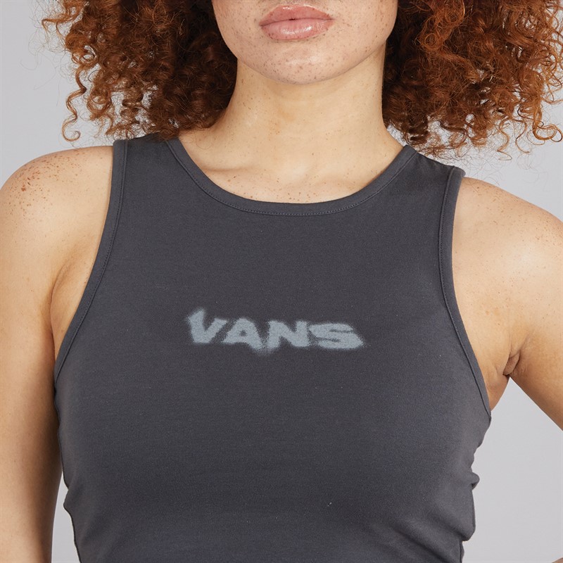 Vans Womens Blur Fitted Cropped Tank Asphalt