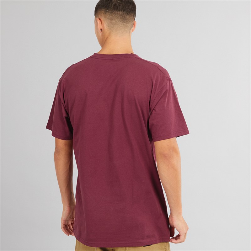 Vans T-shirt classique Homme avec logo bordeaux/marshmallow
