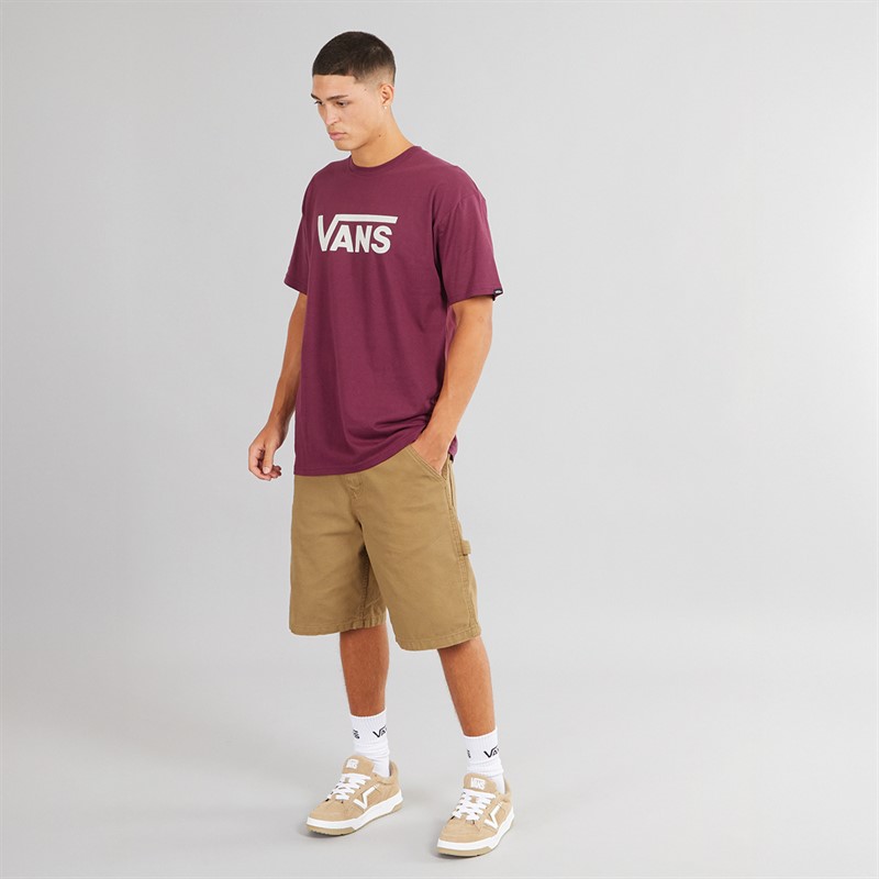 Vans T-shirt classique Homme avec logo bordeaux/marshmallow