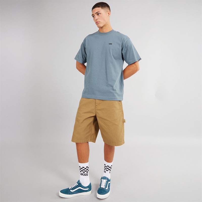 Vans Mens Left Chest Logo Loose Fit T-Shirt Stormy Weather