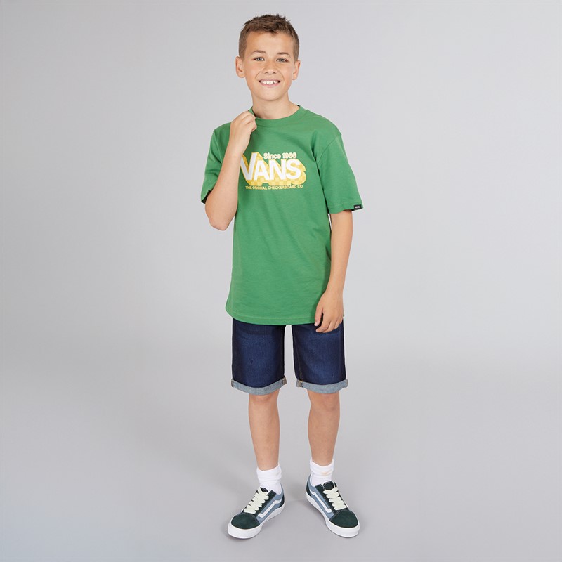 Vans Junior Boys Checker Drop T-Shirt Fairway