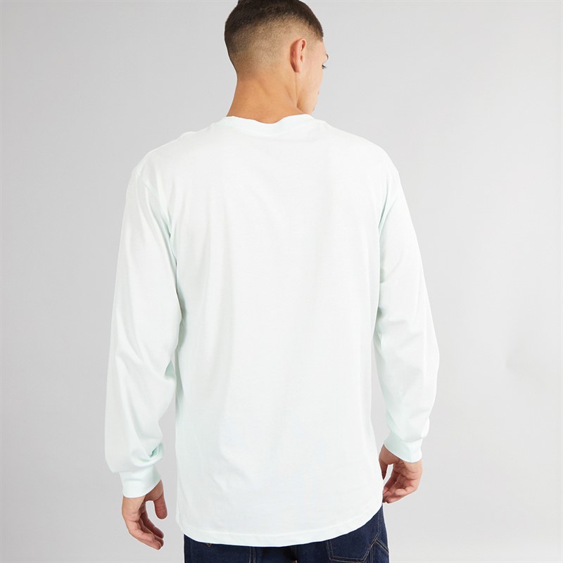 Vans Mens Skull Window Graphic Long Sleeve Top Hint Of Mint