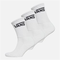 Vans Womens Classic Three Pack Crew Socks White