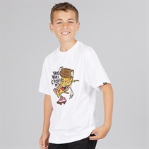Vans T-shirt Graphique Pizza Me Garçon Junior Blanc