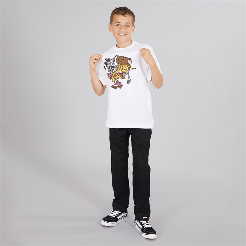 Vans Junior Drenge Pizza Me Grafik T-Shirt Hvid
