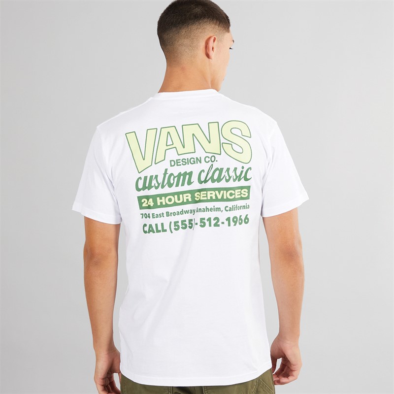 Vans Mens Shop Front Graphic Back T-Shirt White