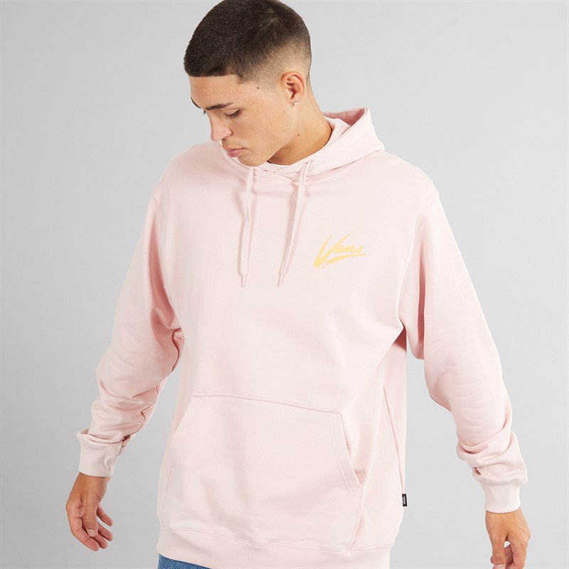 Vans Mens Brush Script II Loose Fit Hoodie Sepia Rose