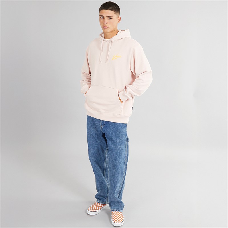 Vans Mens Brush Script II Loose Fit Hoodie Sepia Rose