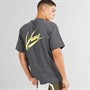Vans Mens Brush Script Loose Fit T-Shirt Asphalt/Shadow Lime