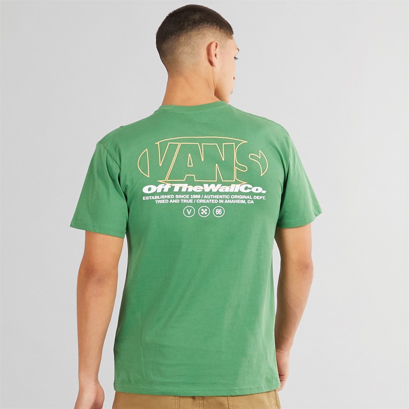 Vans Mens Major Type Graphic Back T-Shirt Fairway