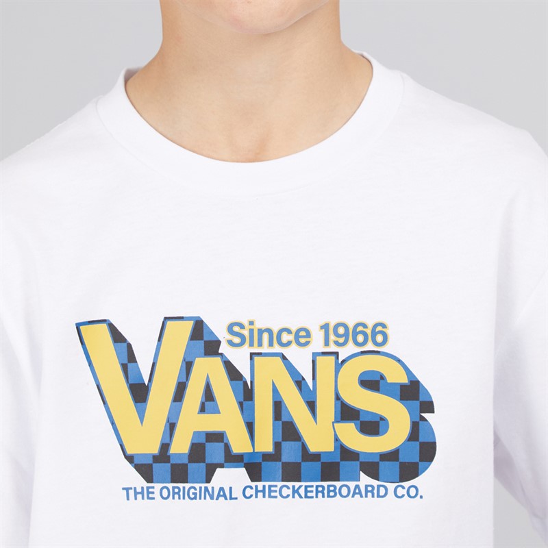 Vans Junior Boys Checker Drop T-Shirt White