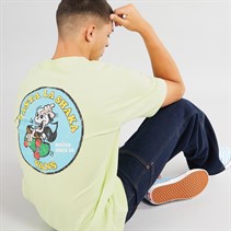 Vans Mens Skull LA Shaka Loose Fit Graphic Back T-Shirt Shadow Lime