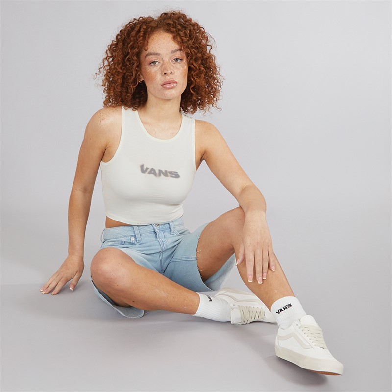 Vans Womens Blur Fitted Cropped Tank Marshmallow