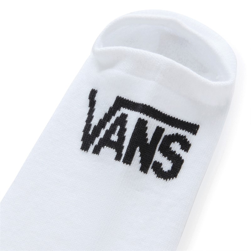 Vans Mens Classic Kick Three Pack No Show Socks White