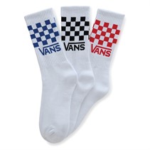 Vans Kids Drop V Classic Check Three Pack Crew Socks True Red/True Blue