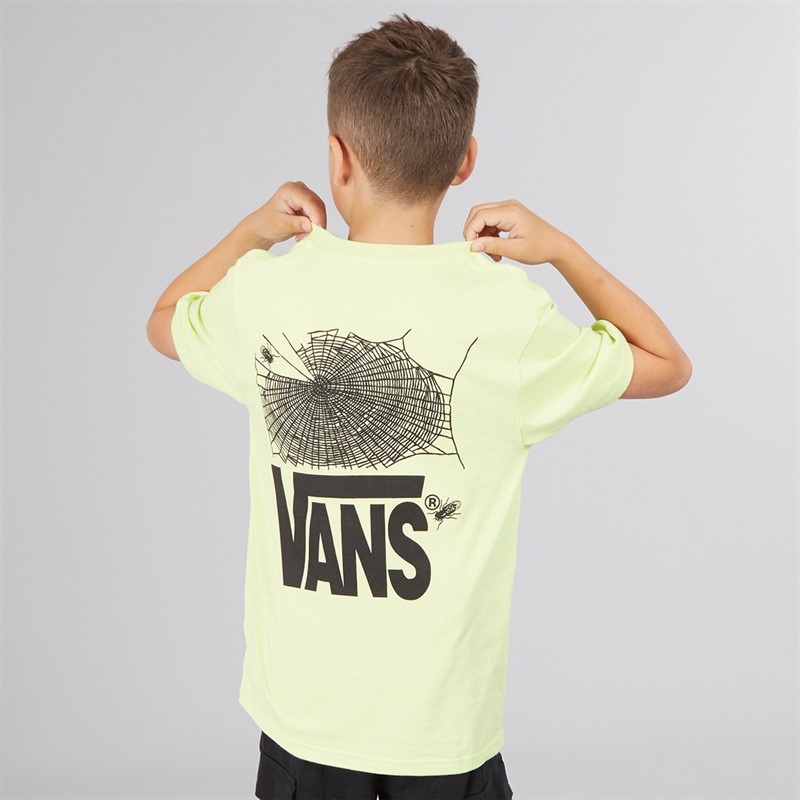 Vans Junior Boys MTE Orb Web Graphic Back T-Shirt Shadow Lime