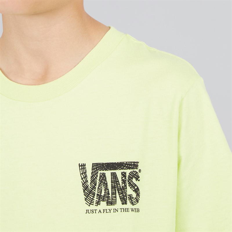 Vans Junior Boys MTE Orb Web Graphic Back T-Shirt Shadow Lime