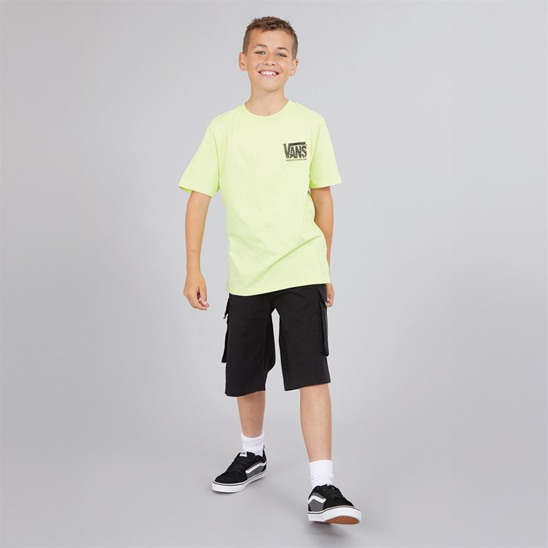 Vans Junior Boys MTE Orb Web Graphic Back T-Shirt Shadow Lime