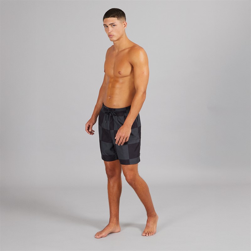 Vans Mens Primary Checkerboard Elastic Boardshorts Black/Asphalt