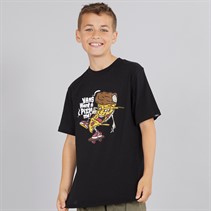 Vans Junior Boys Pizza Me Graphic T-Shirt Black