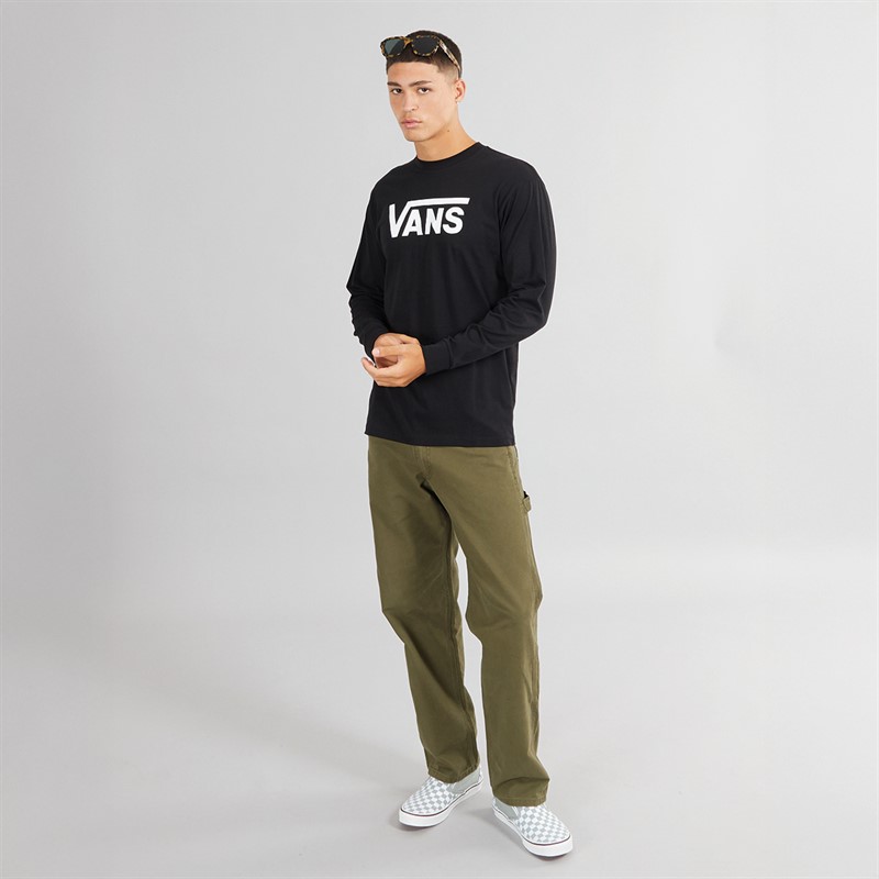 Vans Mens Classic Logo Long Sleeve Top Black/White