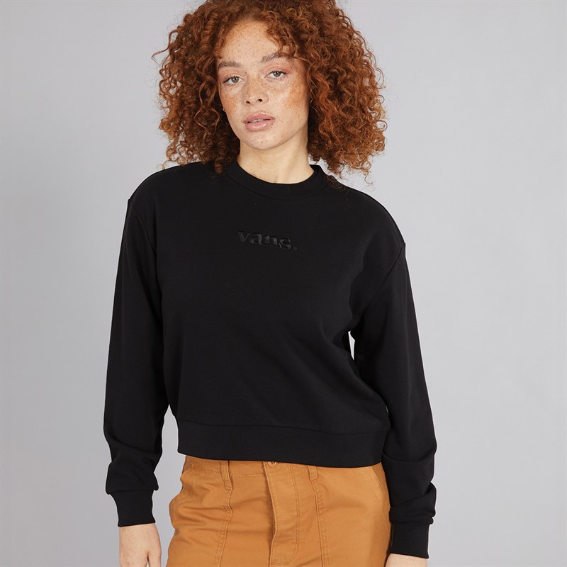 Vans Womens Essential Relaxed Fit Sweatshirt Black - Size XXL