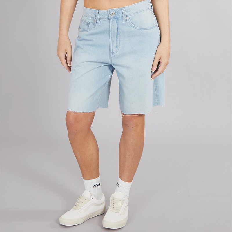 Vans Womens Sirelle Cut-Off Denim Shorts Light Stonewash - Size 28