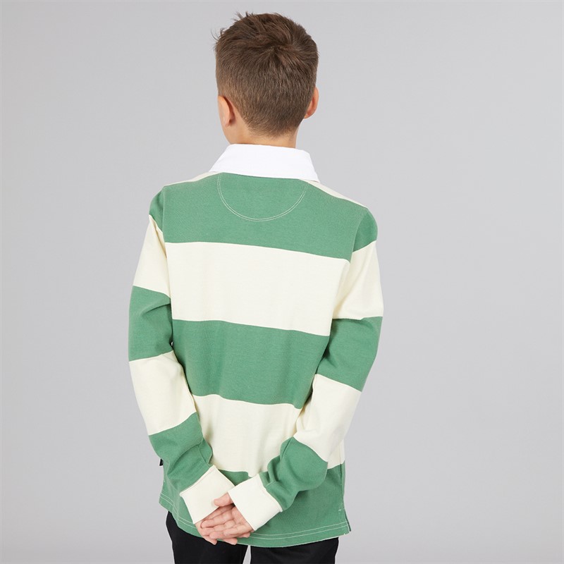 Vans Junior Boys Ward Long Sleeve Rugby Shirt Fairway/Lemon Icing