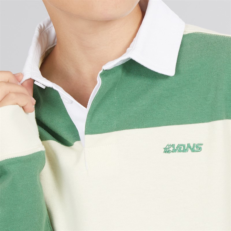Vans Junior Boys Ward Long Sleeve Rugby Shirt Fairway/Lemon Icing