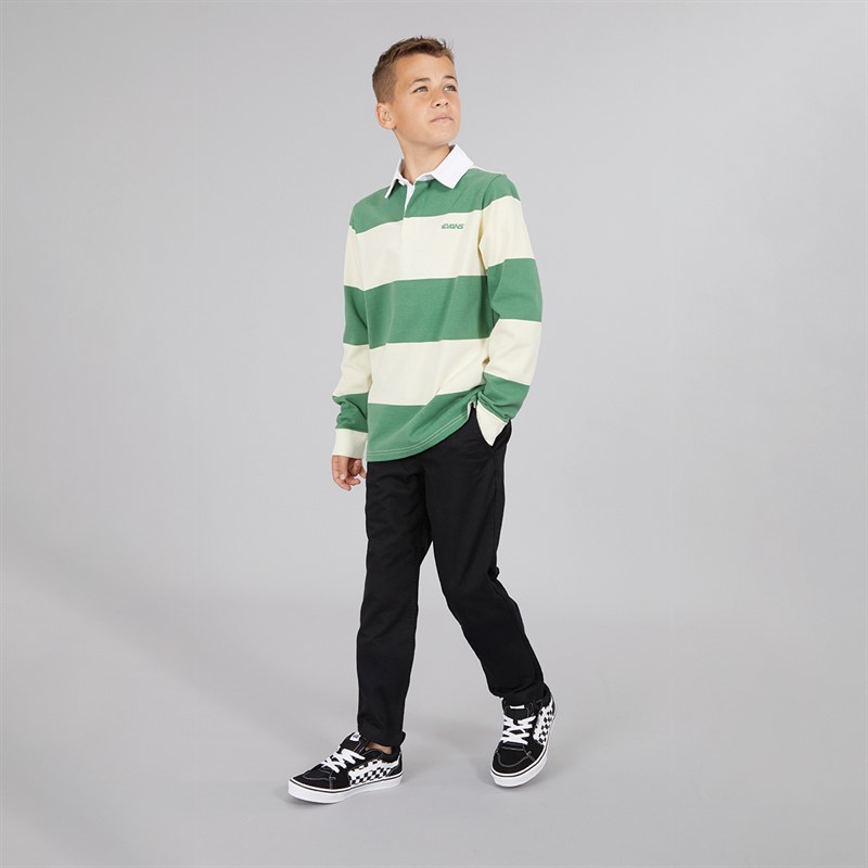 Vans Junior Boys Ward Long Sleeve Rugby Shirt Fairway/Lemon Icing