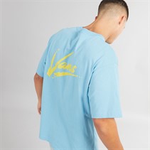 Vans Mens Brush Script Loose Fit T-Shirt Heritage Blue