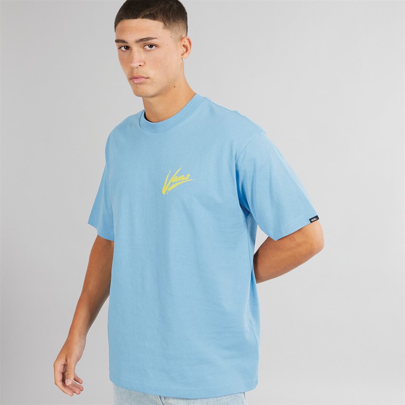 Vans Mens Brush Script Loose Fit T-Shirt Heritage Blue