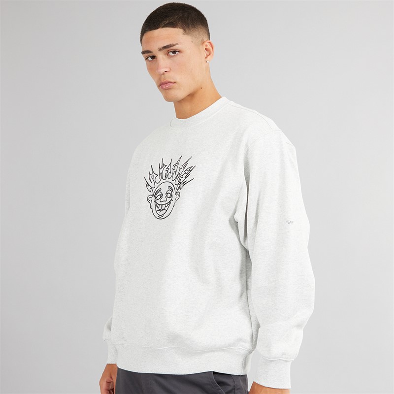 Vans Mens Skate Smile Spike Sweatshirt Ash Heather - Size S