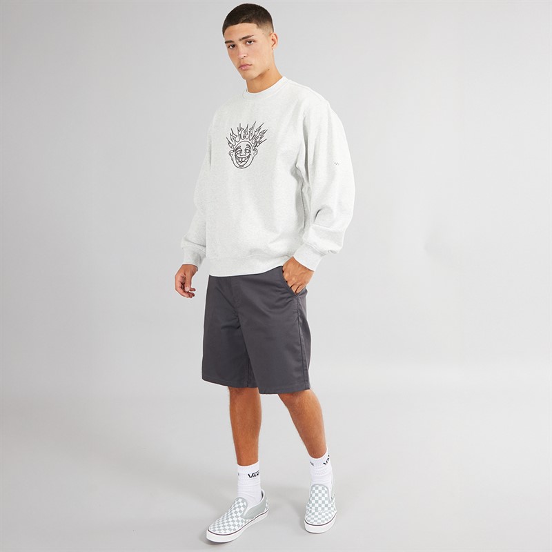 Vans Mens Skate Smile Spike Sweatshirt Ash Heather