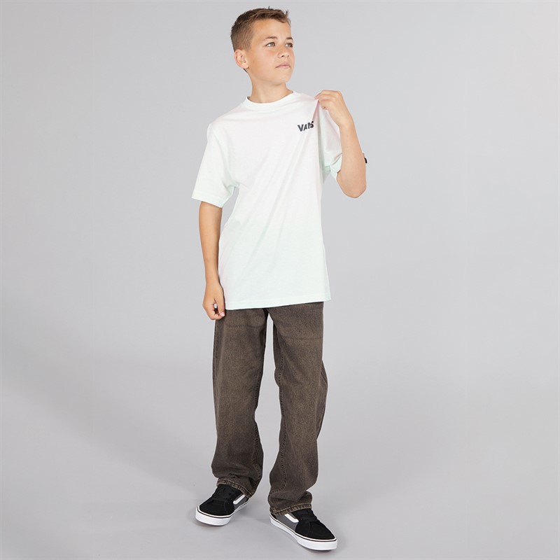 Vans Junior Boys Headwaves Graphic Back T-Shirt Hint Of Mint