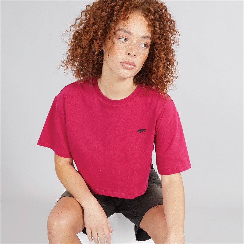 Vans Womens Salton Relax Cropped T-Shirt Cherries Jubilee - Size L