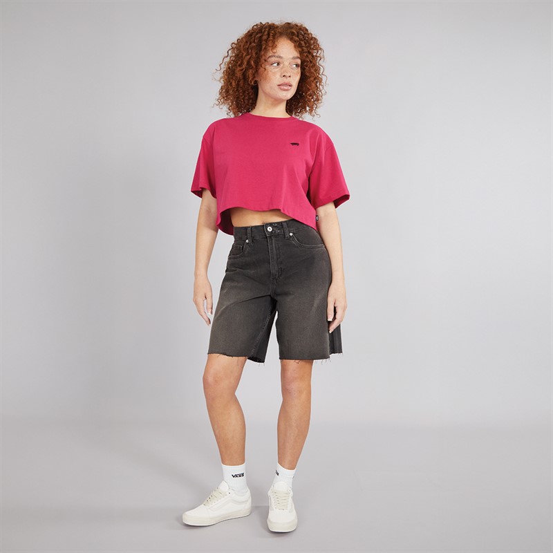 Vans Womens Salton Relax Cropped T-Shirt Cherries Jubilee