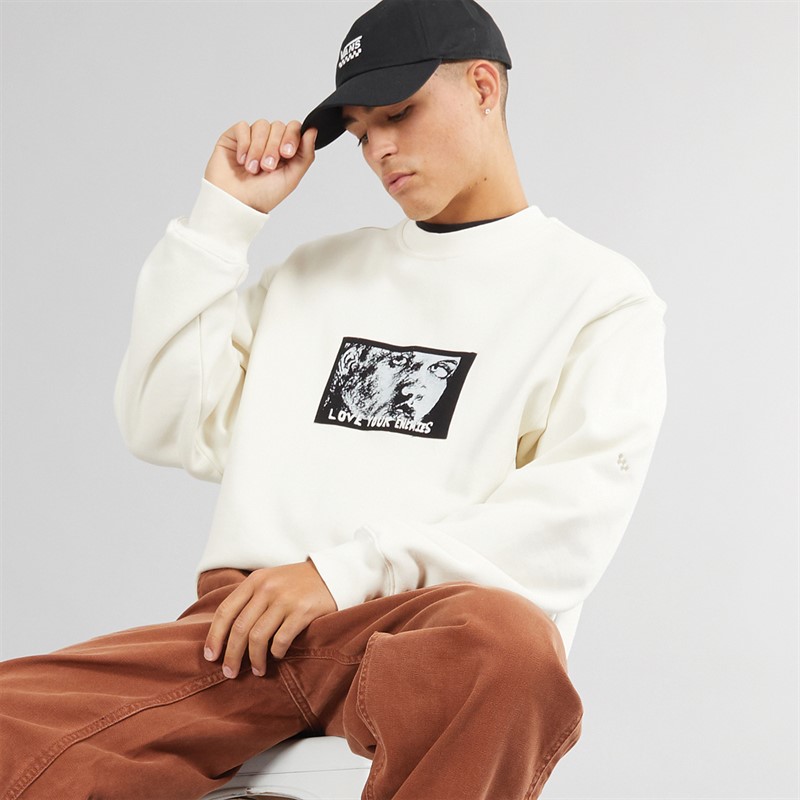 Vans Mens Skate Lisa Sweatshirt Marshmallow - Size XS
