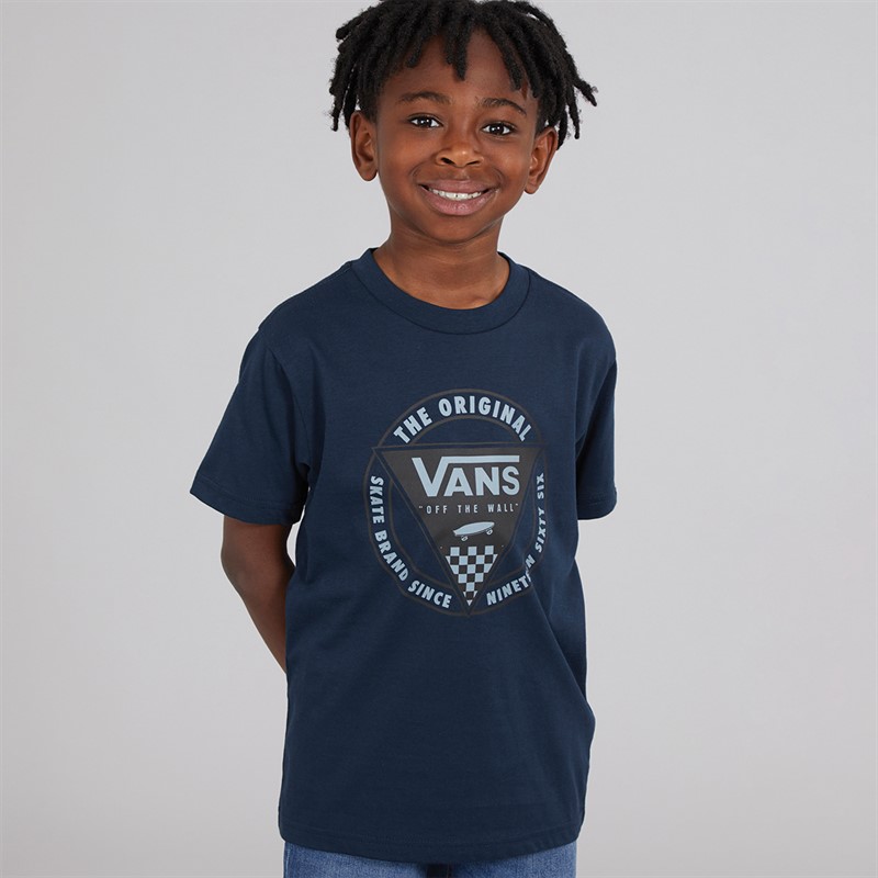 Vans Boys Patched In T-Shirt Navy - Size 6/7Y